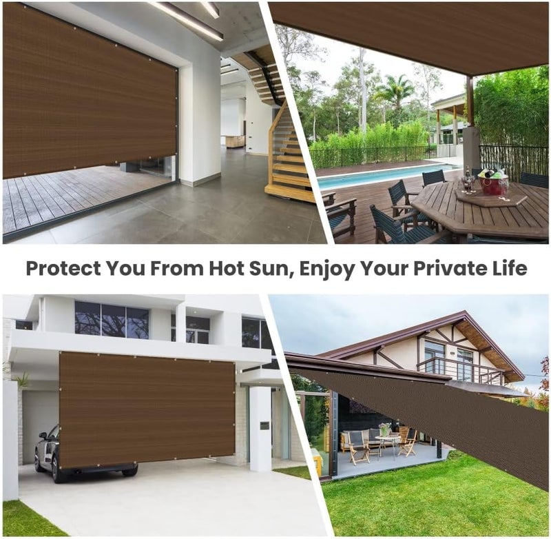 EMERIT 90% Shade Cloth Sun Shade Fabric Privacy Screen Shade Cover for Patio Garden Pergola Shade Cover Canopy with Gromments (Mocha, 10X10 FT) - Image 5
